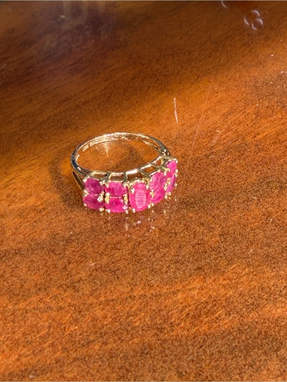 Vintage 10k Yellow Gold Natural Ruby Ring